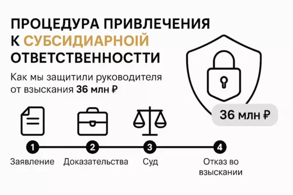 Процедура привлечения к субсидиарной ответственности или как мы защитили руководителя от взыскания с него 36 млн. руб.