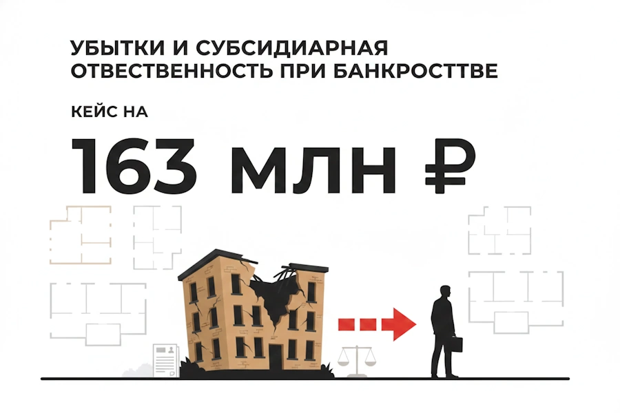 Убытки и субсидиарка Убытки и субсидиарная ответственность при банкротстве кейс на 163 млн руб.