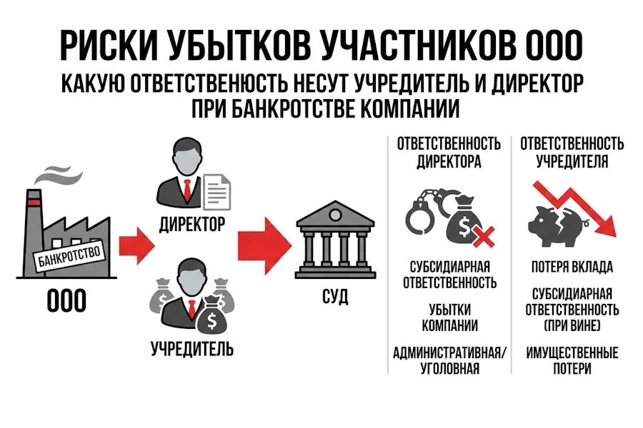 Риски убытков участников ООО при банкротстве компании
