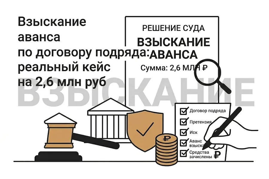 Взыскание аванса по договору подряда: реальный кейс на 2,6 млн руб
