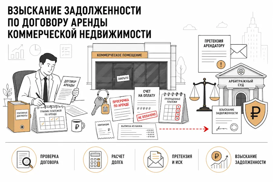 Взыскание задолженности по договору аренды коммерческой недвижимости