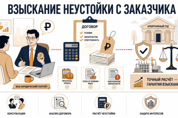 Взыскание неустойки с заказчика по договору подряда